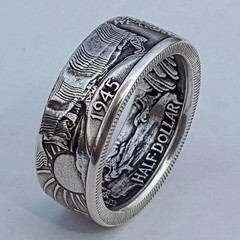 Vintage Coin Style Men’s Ring Handmade Statement Jewelry Gift