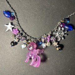 Handmade Necklace Twilight Sparkle Charm My Little Pony Vintage Beads Whimsy