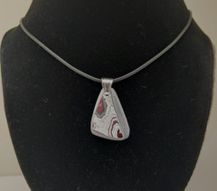 Fordite Pendant Necklace-Reversible, Handmade, on 18/20″ adjustable Necklace
