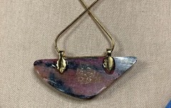 Rhodonite Pendant 68 X 27 X 6 mm, 20″ 24 KGB Gold Chain BP-58