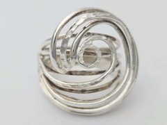 925 Sterling Silver Vintage Spiral Handmade Ring Size 8 Unique Hammered Artisan