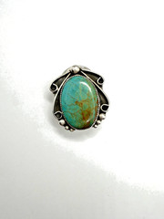 Sterling Silver Scarf Slide Bolo Slide Royston Turquoise Southwestern Style