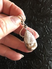 White Brown Matrix Wild Horse Turquoise Modern Pendant 2″ Artisan Made