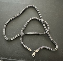 20in Coppertist.wu solid S925 (oxidized) heavy wheat/spiga necklace. 16.8 grams
