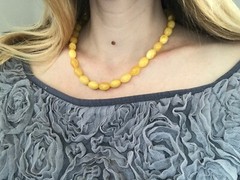 Amber Necklace Gift Yellow Natural Genuine Olive Baltic Amber Beads 24,6g 18709