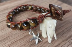 Sri Lanka handmade Bracelet with Tiger Eye Natural Gemstone Beads