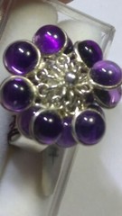 BEAUTIFUL NATURAL AMETHYSTS IN.925 STERLING SILVER BUNCHY RING IN SIZE 6.5-6.75