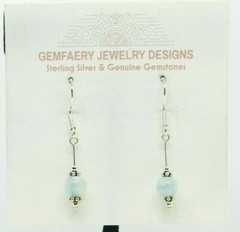 Sterling Silver Natural LARIMAR Gemstone Drop Dangle Earrings…Handmade USA