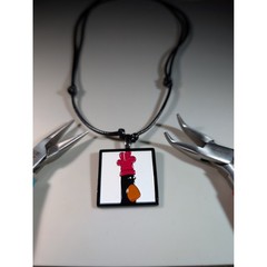Wallace and Gromit Feathers McGraw Repurposed Enamel Pin Adjustable Necklace