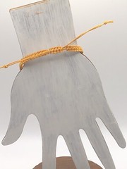Handmade Macrame Square Knot Adjustable Bracelet with Dragonfly Connector
