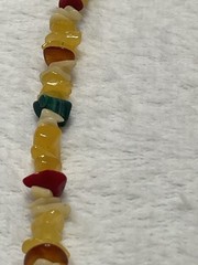 Polished Australian Yellow Opal Pebble Necklace With Turquoise And Coral Accents