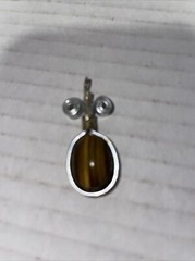 Vintage Hand wrapped tiger eye Ladies, pendant 1 -1/4 Inches Gift pendant only