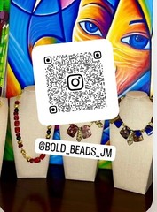 Bold Beads Handmade Turquoise and Clear Quartz Necklace- MADE IN JAMAICA🇯🇲