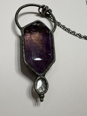 Electroformed Ametrine (Amethyst and Citrine) Pendant