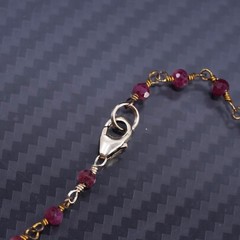 16”, vermeil gold over 14/20 14K gold Indian Ruby necklace guardian angel