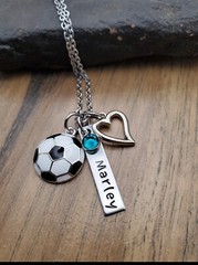 Personalized Soccer Necklace, Girls Soccer Gift, Soccer Jewelry