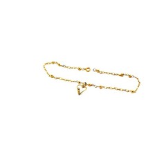 Fine crafts heart crystals anklet Authentic 1/20 14K Gold Filled 10″ adjust 9