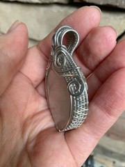 Large Artisan Handcrafted Sterling Silver Rainbow Moonstone pendant Brand New