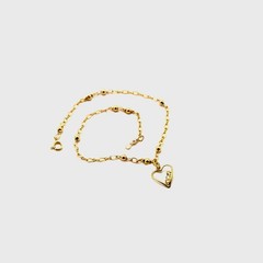 Fine crafts heart crystals anklet Authentic 1/20 14K Gold Filled 10″ adjust 9