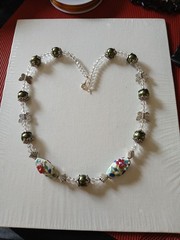 Beautiful Handmade 21″ Glass And Metal Beaded Necklace New