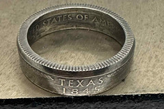 Texas 90% Silver US State Quarter Coin Ring – Sizes 5-11