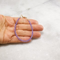 Tiny 2mm Tanzanite Bracelet, Delicate Gold Filled or Silver