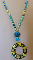Handmade Necklace With Hand Painted charm Natural Artistic Eco Beauty beads