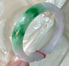 Certified Green 55-56mm Natural Grade A Burma Jade Hand carving jadeite Bangle