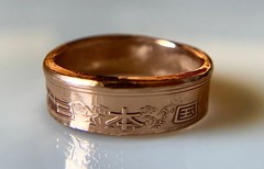 Japanese Ring, 10 Yen Japan Coin Ring: Handmade Bronze Jewelry Sizes 5-12