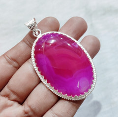 Agate Gemstone Pendant Natural Agate Silver Pendant Handmade Pendant Jewelry