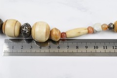 Handmade Studio 800 Silver Carnelian Bone Jasper Serpentine Necklace 27 in