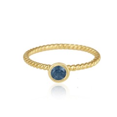 London Blue Topaz Gemstone 925 Silver Gold Plated Rings US Size 6,7,8,9