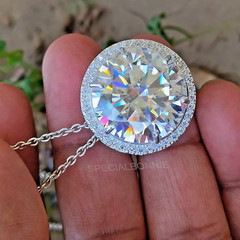 27.35 Ct Certified White Diamond Solitaire Pendant ! FREE Diamond studs!