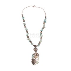 Amazonite Aqua Gems Necklace, Natural Green Gemstone Necklace, Handmade Beaded