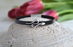 Leather Bracelet with Horseshoe Charm Lucky Charm Bracelet Handmade Unisex Gift