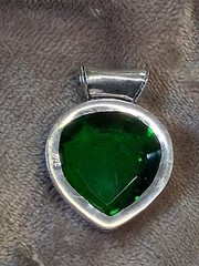 Peridot 2 in. set in 925 Silver Plate CHunky Pendant