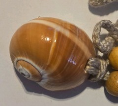 Vintage Seashell & Wood Beads Necklace Unisex Boho Hippie Chic Handmade
