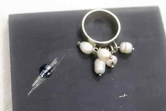 Artisan Handmade Sterling Silver Culture Freshwater Rice Pearls Ring Size 5 1/2