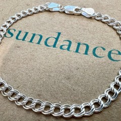 NEW $138 Sundance 7″ Sterling Silver Italy Paperclip 925 Link Bracelet Ladies