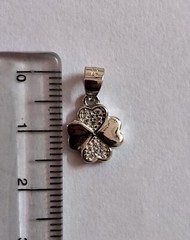 925 Sterling Silver FLOWER FLORAL Heart Pendant with Cz Small Minimal Jewelry #1