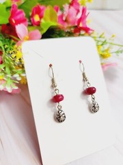 Earrings Oriental Turkish Folk Style with Turquoise, Ethnic, Bohemian, Silver