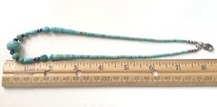 turquoise and lapis lazuli choker necklace artist made 16”