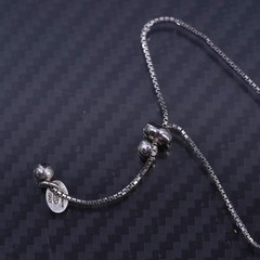 up to 26” Italian Dyadema sterling silver 925 box necklace butterfly pendant