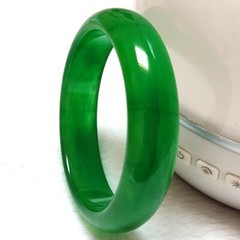Certified Grade A Green Burma Natural 60mm Jade jadeite Bangle Bracelet