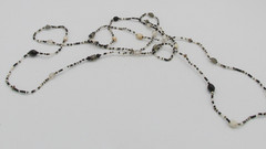 Classic Glass Black And White Seed Bead Infinity Necklace 28 in Set of 3 Layer
