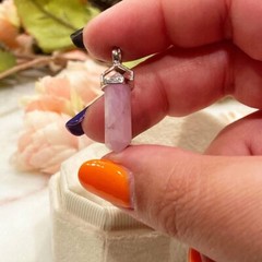 A+ Grade Kunzite Double Terminated Point and Sterling Silver Pendant