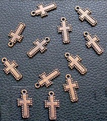 20mm Cross charms earrings pendants ant copper Christian Cross plt 12pcs cfp096