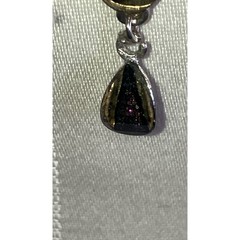 Vintage Silver Tone Necklace with Brown & Gold Tone Beads and Earrings