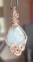 Aquamarine ~ Handmade Copper wire wrapped pendant jewelry 12u