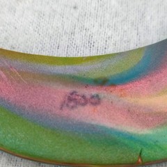 Karen Mical Design Necklace Green Pink Yellow Clay Colorful Artisan Statement